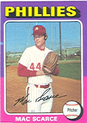 1975 Topps Baseball Cards      527     Mac Scarce